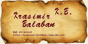 Krasimir Balaban vizit kartica